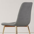 Fabric Dining Chairs Set Of 4, Upholstered Armless Accent Chairs, Classical Appearance And Metal Legs Grey Fabric