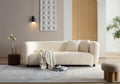 Wks6 White Color Plush Sofa, 88.89* 35.04* 28.74 White Luxury Fabric