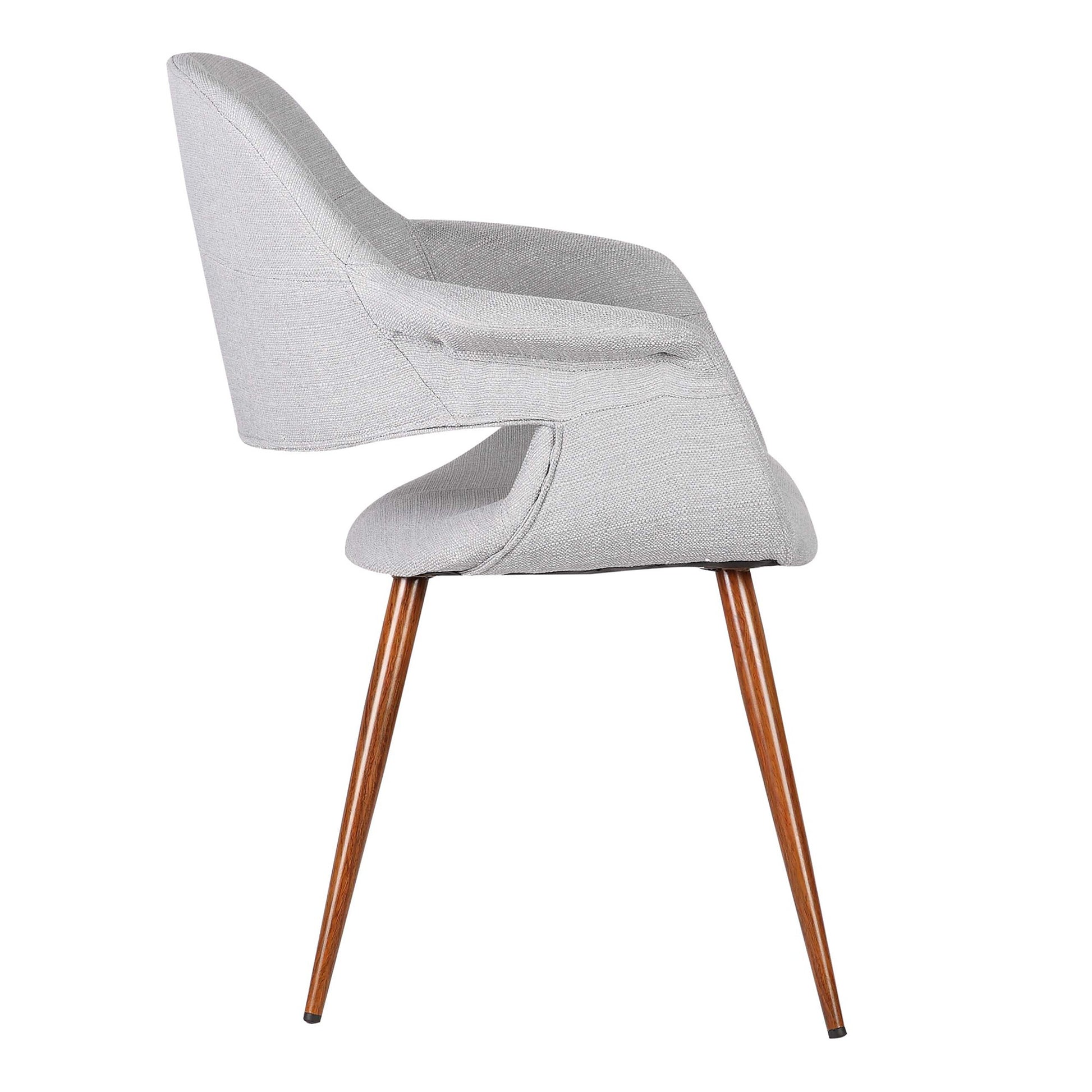 18 Inch Modern Dining Chair, Angled Tapered Legs, Gray And Brown Brown Gray Wood Fabric