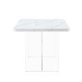 Modern Minimalist White Dining Table, Striped Mdf Tabletop, Acrylic Table Legs. Computer Desk. Dining Table. Suitable For Restaurants, Living Rooms, And Kitchens. F 1298 White Mdf