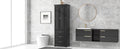 Tall Storage Cabinet With Three Drawers For Bathroom Office, Black Black Mdf