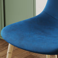 Fabric Dining Chairs Set Of 4, Upholstered Armless Accent Chairs, Classical Appearance And Metal Legs Blue Fabric