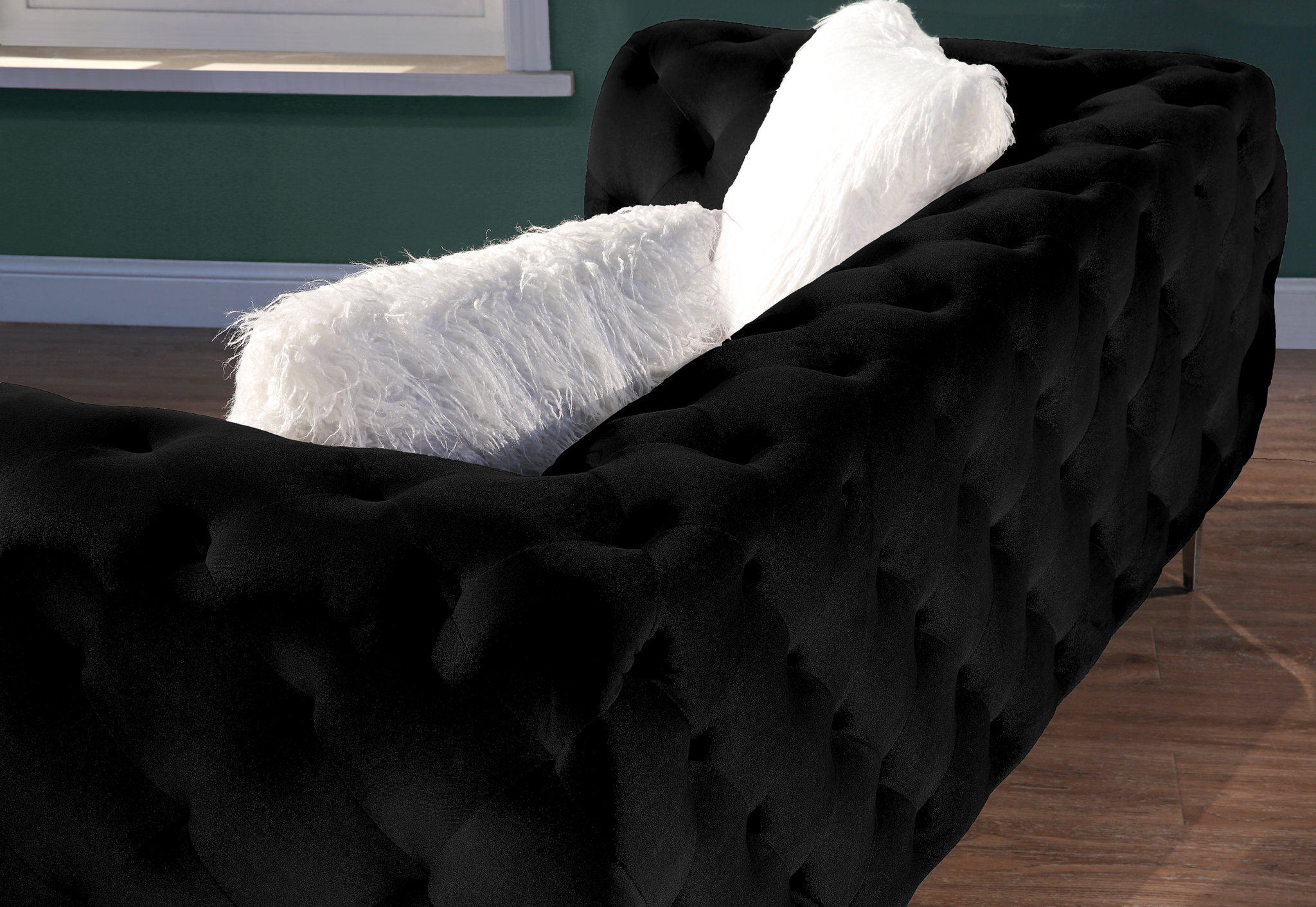 Black Plush Loveseat Furniture Cover for Ultimate black-velvet