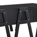 Three Drawers Wooden Convertible Coffee Table With Angled Legs, Black Black Wood