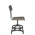 Metal Adjustable Side Chairs With Wooden Swivelling Seats And Open Backrest, Gray, Set Of Two Gray Wood Metal