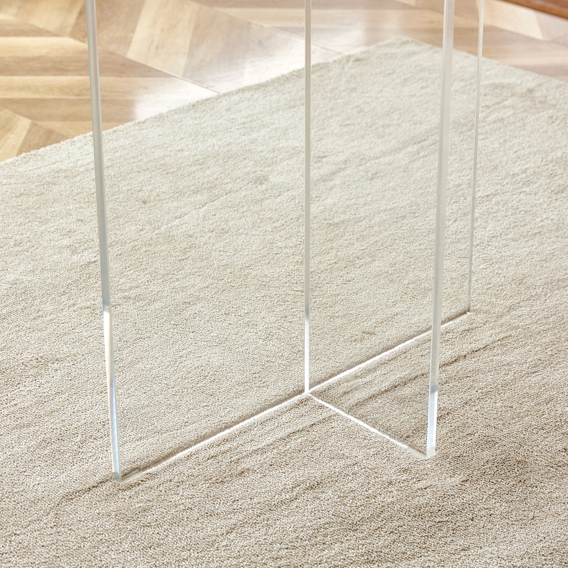 A Modern Minimalist Wooden Table With Acrylic Legs And Rectangular Tables. Computer Desk. Dining Table. Suitable For Restaurants, Living Rooms, And Kitchens. F 1298 Wood Mdf