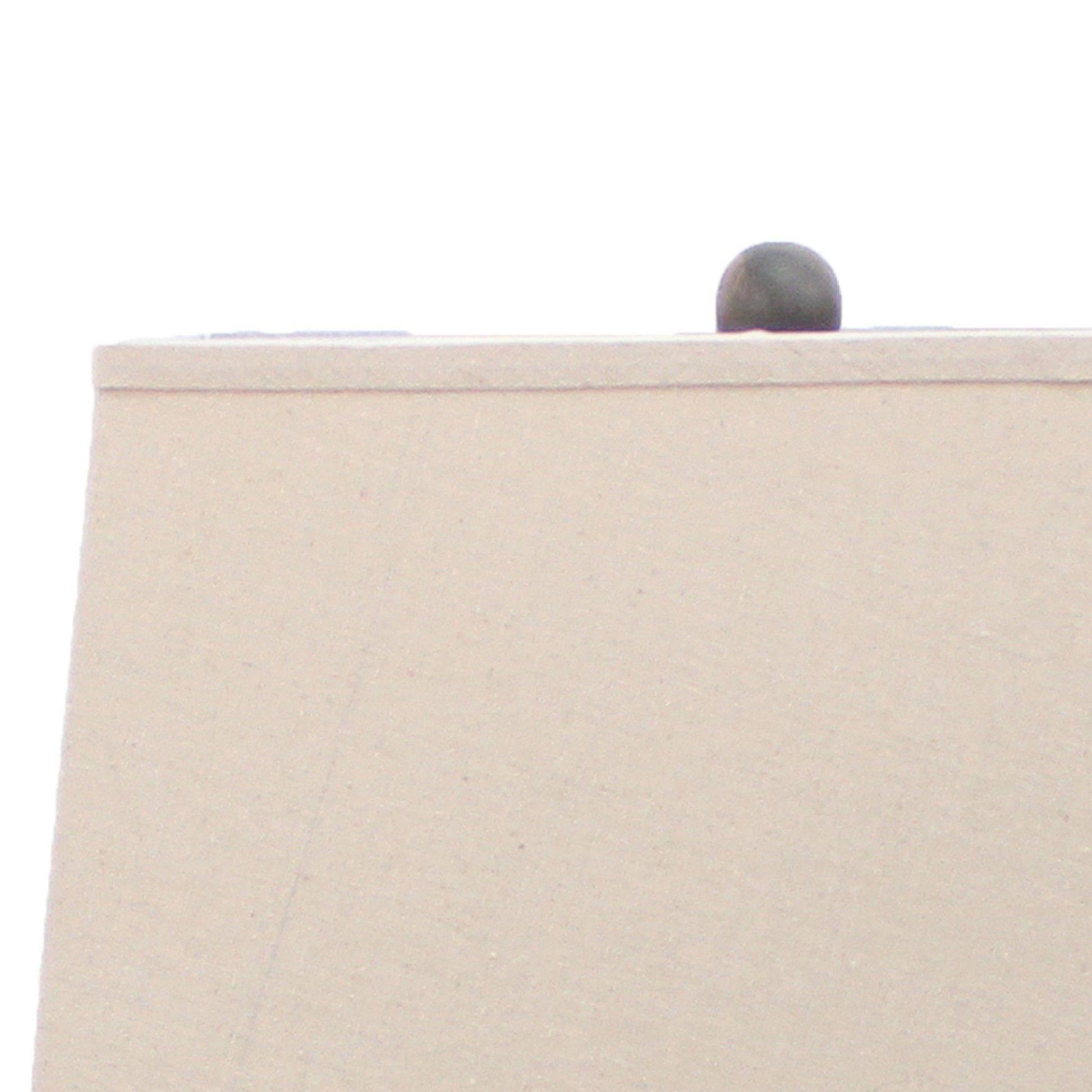 Clock Design Metal Table Lamp With Tapered Shade,White And Beige White Fabric Metal