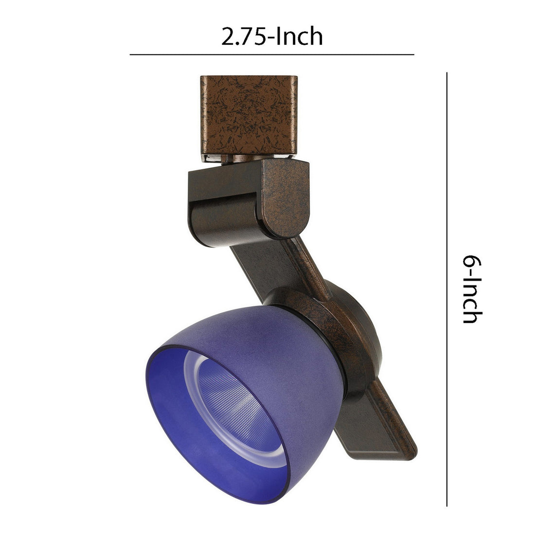 12W Integrated Metal And Polycarbonate Led Track Fixture, Bronze And Blue Bronze Metal