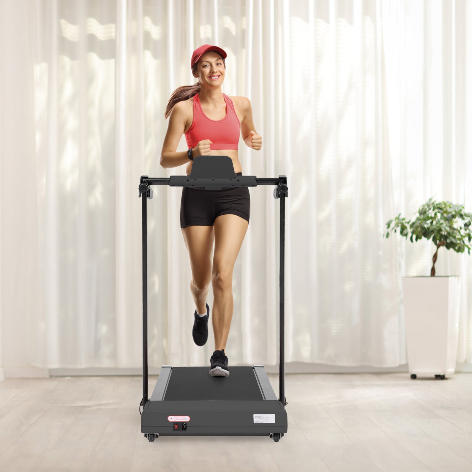 Treadmills for Home, Treadmill with LED for Walking & black-iron