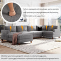 Modular Sectional Sofa With Ottoman L Shaped Corner Sectional For Living Room, Office, Spacious Space Same Sku: Wy000336Aae Gray Polyester Wood Primary Living Space Polyester 6 Seat