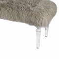 Soft To Touch Gray Mongolian Fur Bench Gray Acrylic