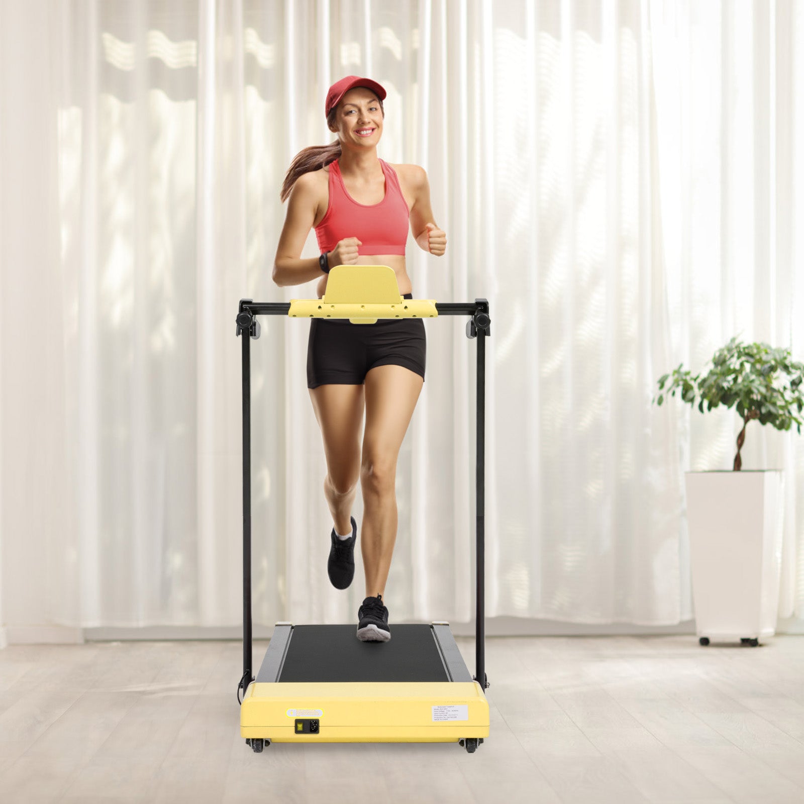 Treadmills For Home, Treadmill With Led For Walking & Running Yellow Iron