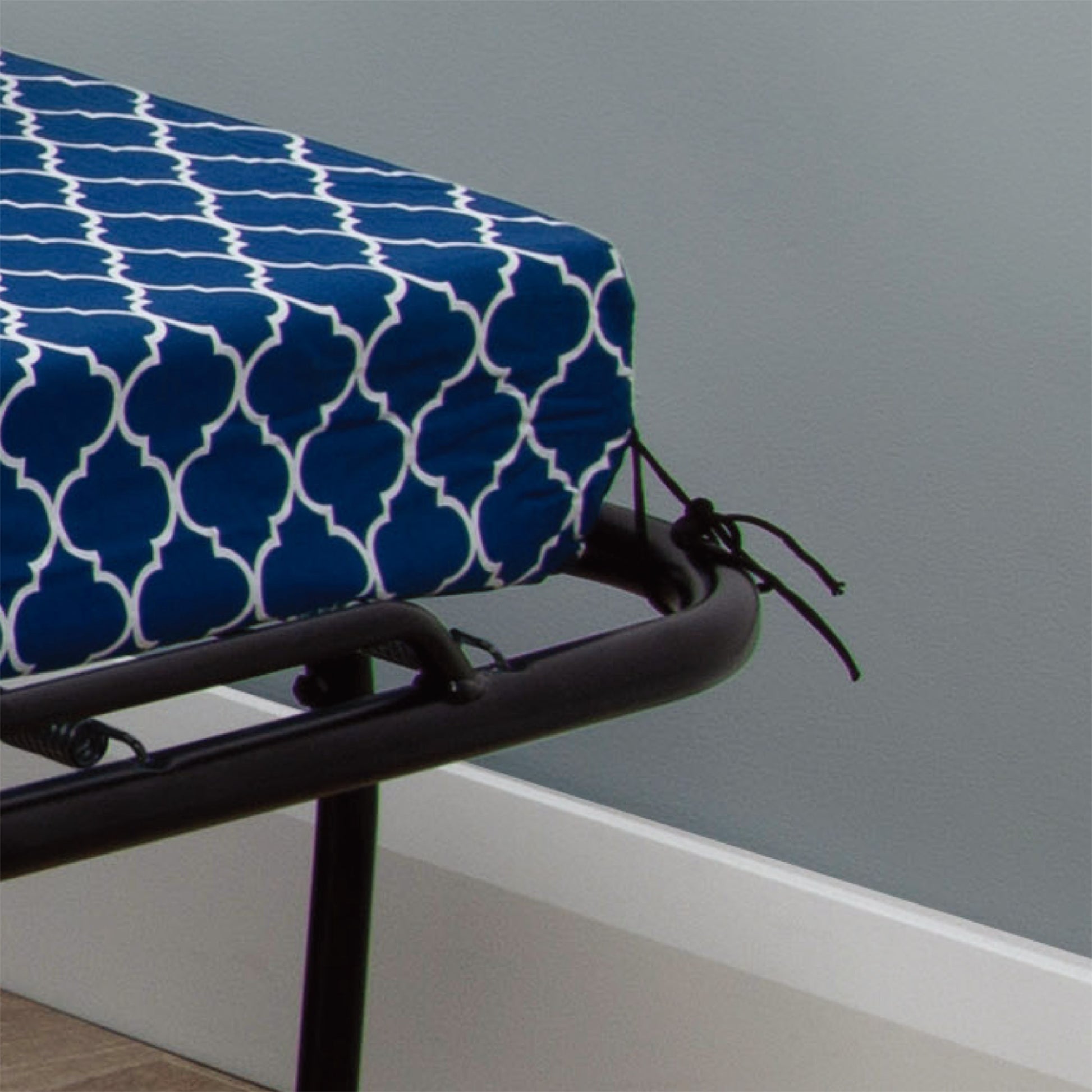 Metal Folding Bed Frame With Foam Mattress For Small Space, Easy Storage And Movable With 4 Castors Full Box Spring Not Required Black Blue Metal Bedroom Minimalist,Modern Bed Frame Foam Cotton Foam