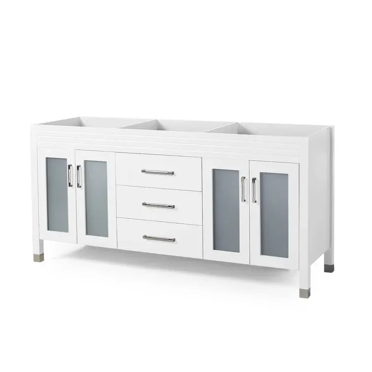 72'' Cabinet White Solid Wood Mdf