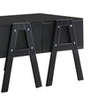 Three Drawers Wooden Convertible Coffee Table With Angled Legs, Black Black Wood