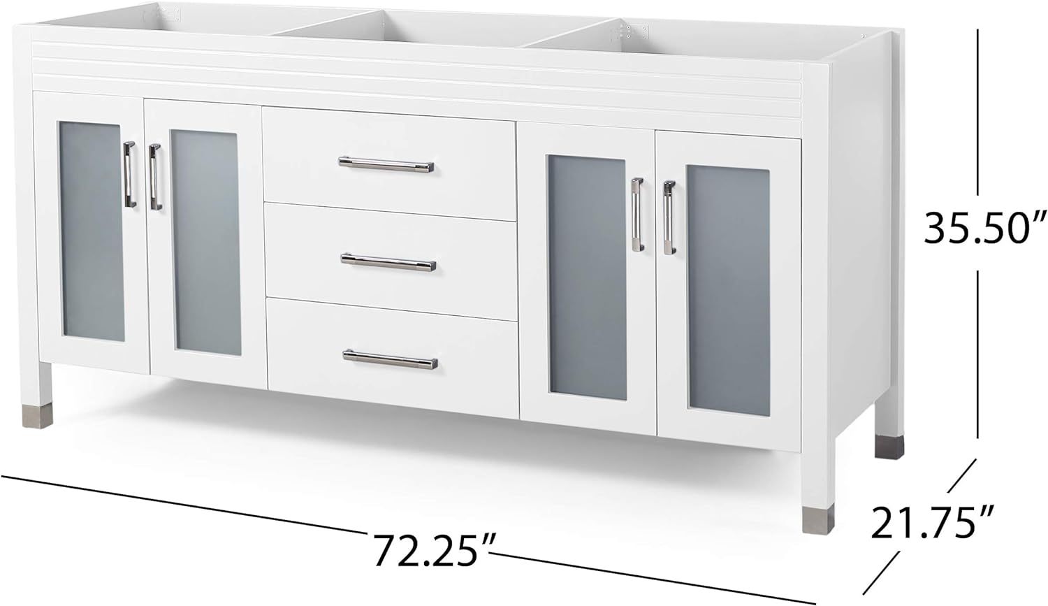 72'' Cabinet White Solid Wood Mdf