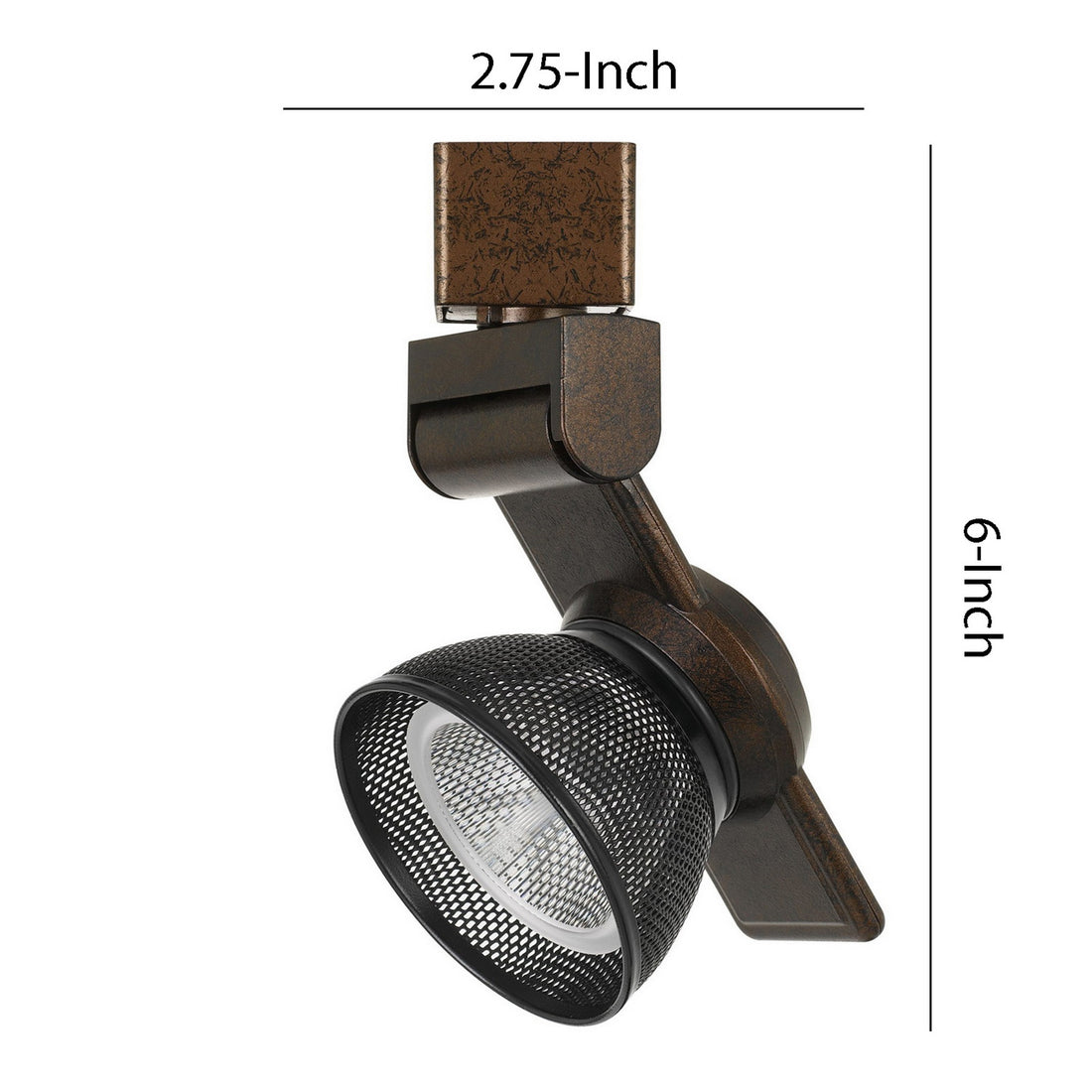 12W Integrated Led Metal Track Fixture With Mesh Head, Bronze And Black Gold Black Metal