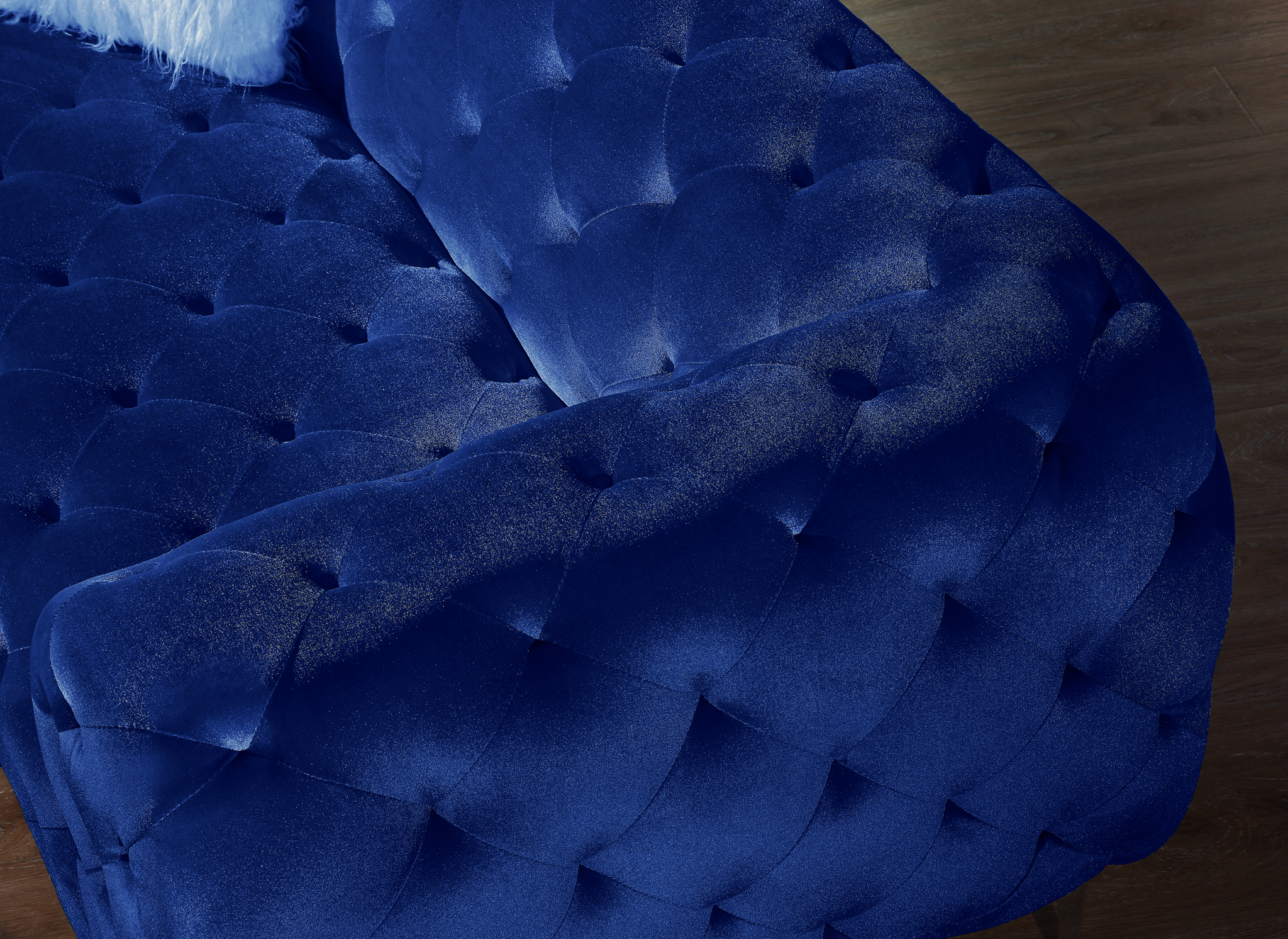 Blue Plush Loveseat Furniture Cover for Ultimate blue-velvet