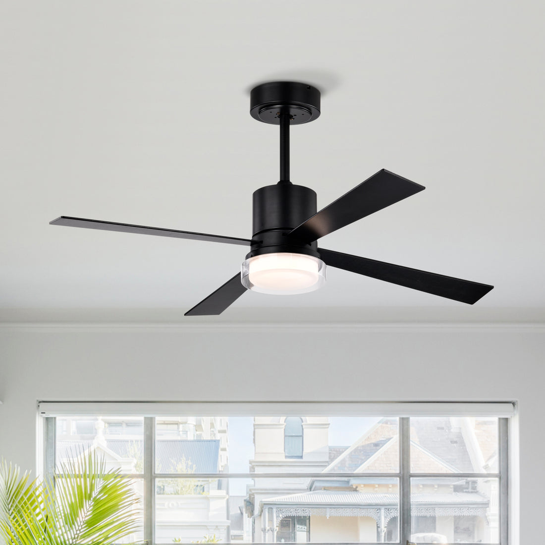 48'' Fandelier Ceiling Fans With Lights And Remote, Low Profile Ceiling Fan Flush Mount & Hang, 3000K 6500K Dimmable Led Fan Light, White Modern Ceiling Fans With Lights For Bedroom Matte Black Ceiling Fans 2700K 3000K Warm White Under 1000Lm American