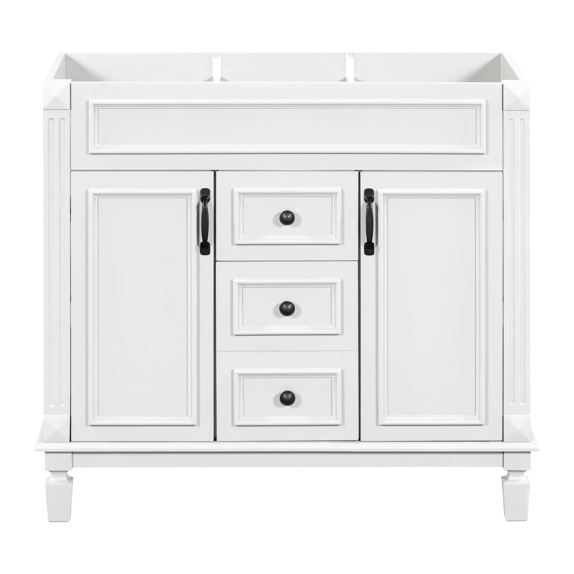 36'' Bathroom Vanity Without Top Sink, Cabinet Only, Modern Bathroom Storage Cabinet With 2 Soft Closing Doors And 2 Drawers White Bathroom Mdf