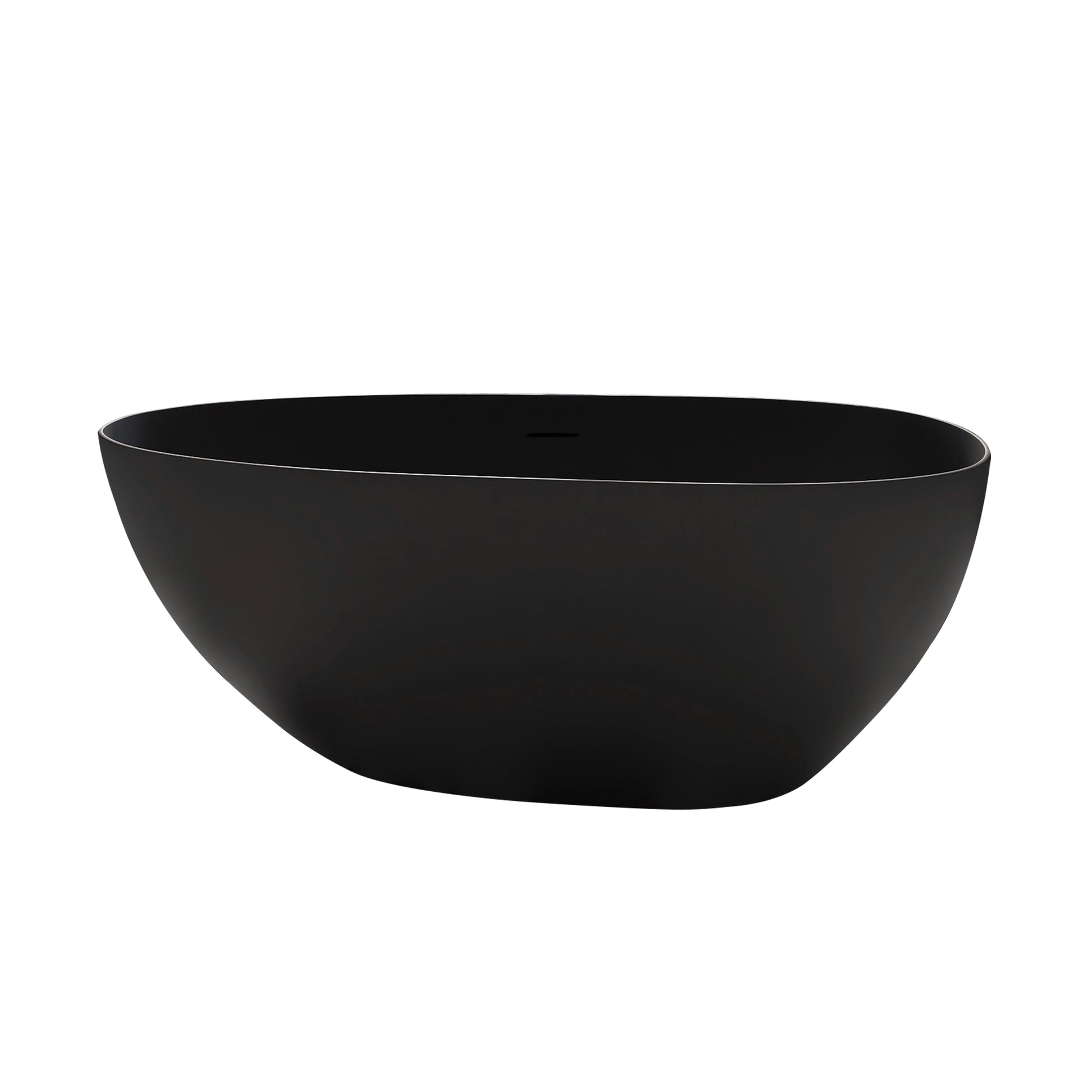 1500Mm Small Size Solid Surface Stone Bathroom Freestand Bathtub Matte Black Matte Black Oval Bathroom Freestanding Tubs Matte 59 61 In Chinese,Luxury,Modern Soaking Center Solid Surface Solid Surface