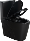 1.1 1.60 Gpf Dual Flush One Piece Toilet, Water Saving Elongated Comfort Height Floor Mounted, Soft Close Seat, 1000 Gram Map Flushing Score Toilet, Matte Black 23T01 Mb 1 Matte Black Ceramic