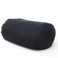 Lara 6.5 Foot Suede Cylindrical Bean Bag, Black Black Microfiber