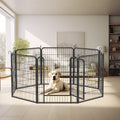 8 Panels Heavy Duty Metal Playpen With Door,31.7