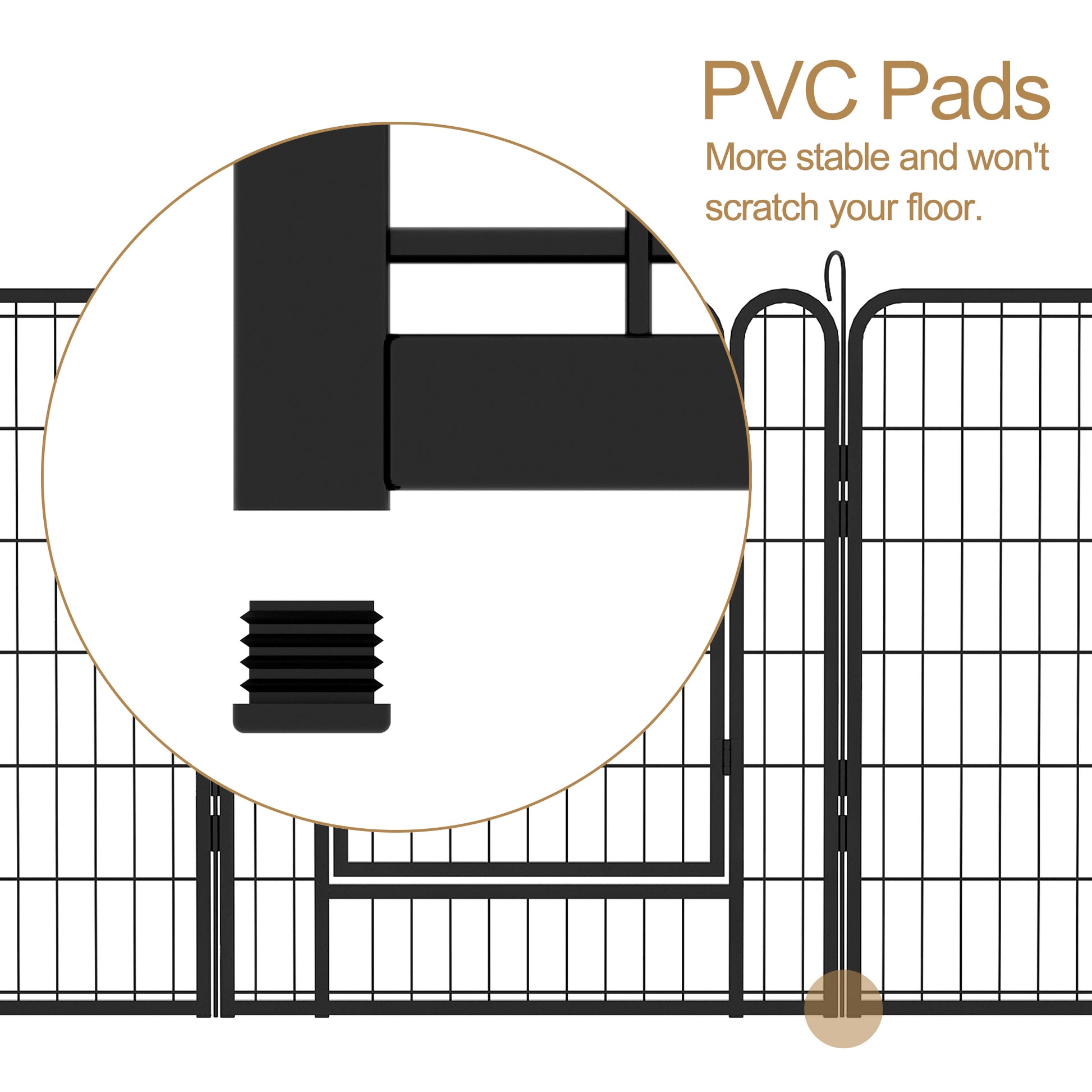 12 Panels Heavy Duty Metal Playpen With Door,31.7"H Dog Fence Pet Exercise Pen For Outdoor Black Metal