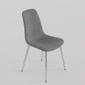 Fabric Dining Chairs Set Of 4, Upholstered Armless Accent Chairs, Classical Appearance And Metal Legs Grey Fabric