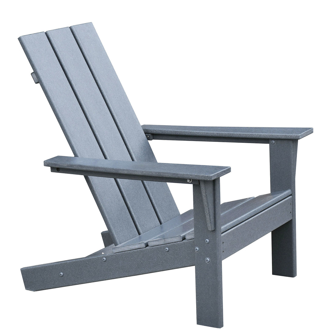 Patio All Weather Hdpe Resin Adirondack Chair,Dark Grey Dark Grey Hdpe