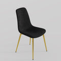 Fabric Dining Chairs Set Of 4, Upholstered Armless Accent Chairs, Classical Appearance And Metal Legs Black Fabric Metal