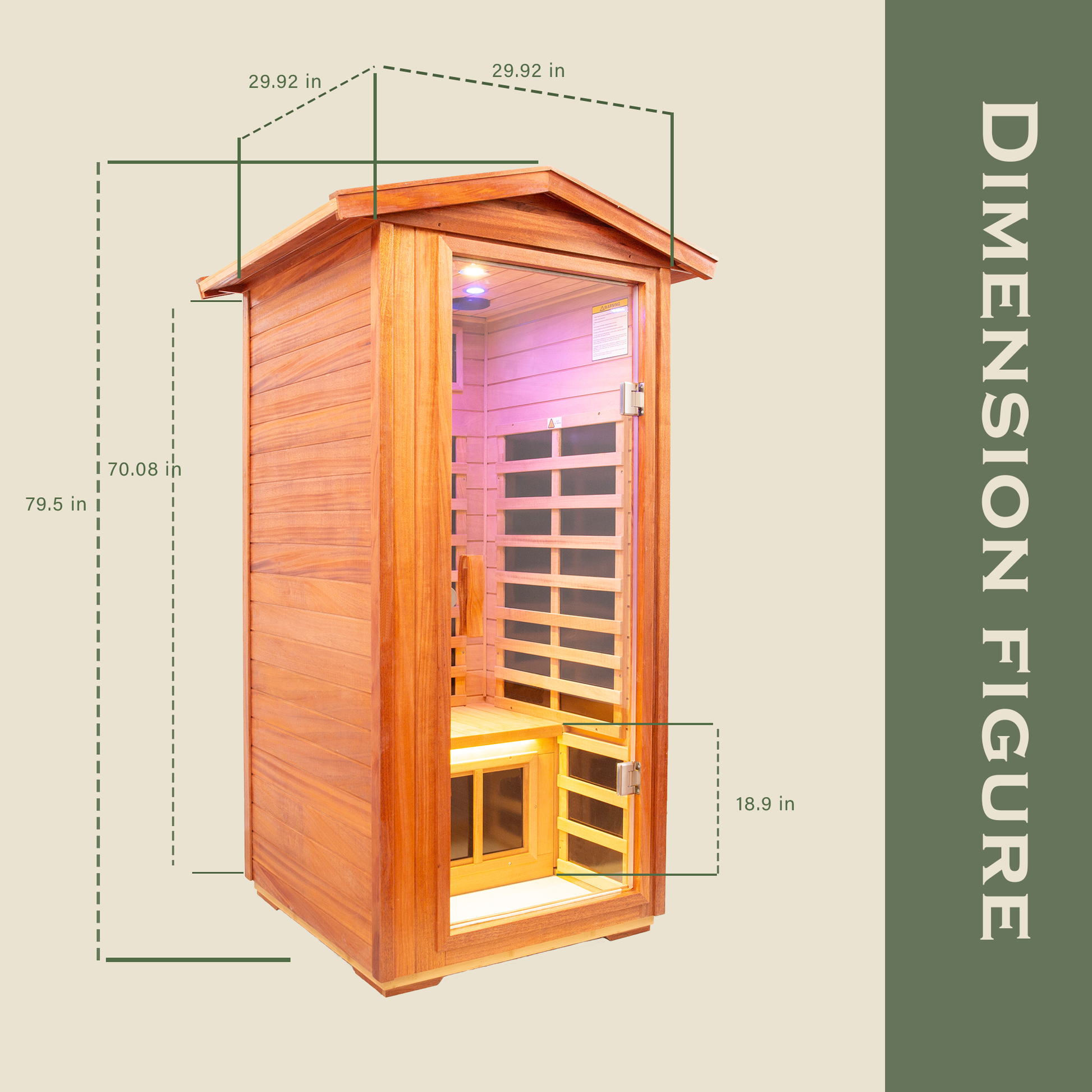 One Person Far Infrared Khaya Outdoor Sauna Room