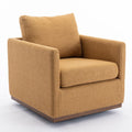 Mid Century Modern Swivel Accent Chair Armchair For Living Room, Bedroom, Guest Room, Office, Mustard Yellow 1 Mustard Yellow Linen
