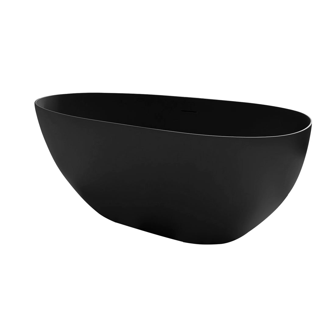 1500Mm Small Size Solid Surface Stone Bathroom Freestand Bathtub Matte Black Matte Black Oval Bathroom Freestanding Tubs Matte 59 61 In Chinese,Luxury,Modern Soaking Center Solid Surface Solid Surface