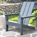 Patio All Weather Hdpe Resin Adirondack Chair,Dark Grey Dark Grey Hdpe