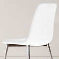 Fabric Dining Chairs Set Of 4, Upholstered Armless Accent Chairs, Classical Appearance And Metal Legs White Fabric Metal