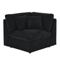 6 Seats Modular L Shaped Sectional Sofa With Ottoman,10 Pillows, Oversized Upholstered Couch W Removabled Down Filled Seat Cushion For Living Room, Chenille Black Black Chenille Wood Primary Living Space Soft Pillow Back Eucalyptus Square Arms Foam