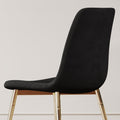 Fabric Dining Chairs Set Of 4, Upholstered Armless Accent Chairs, Classical Appearance And Metal Legs Black Fabric Metal