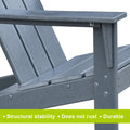 Patio All Weather Hdpe Resin Adirondack Chair,Dark Grey Dark Grey Hdpe