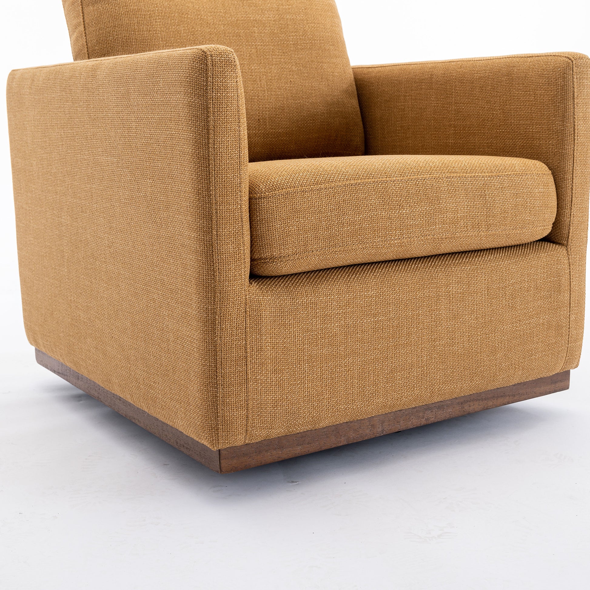 Mid Century Modern Swivel Accent Chair Armchair For Living Room, Bedroom, Guest Room, Office, Mustard Yellow 1 Mustard Yellow Linen