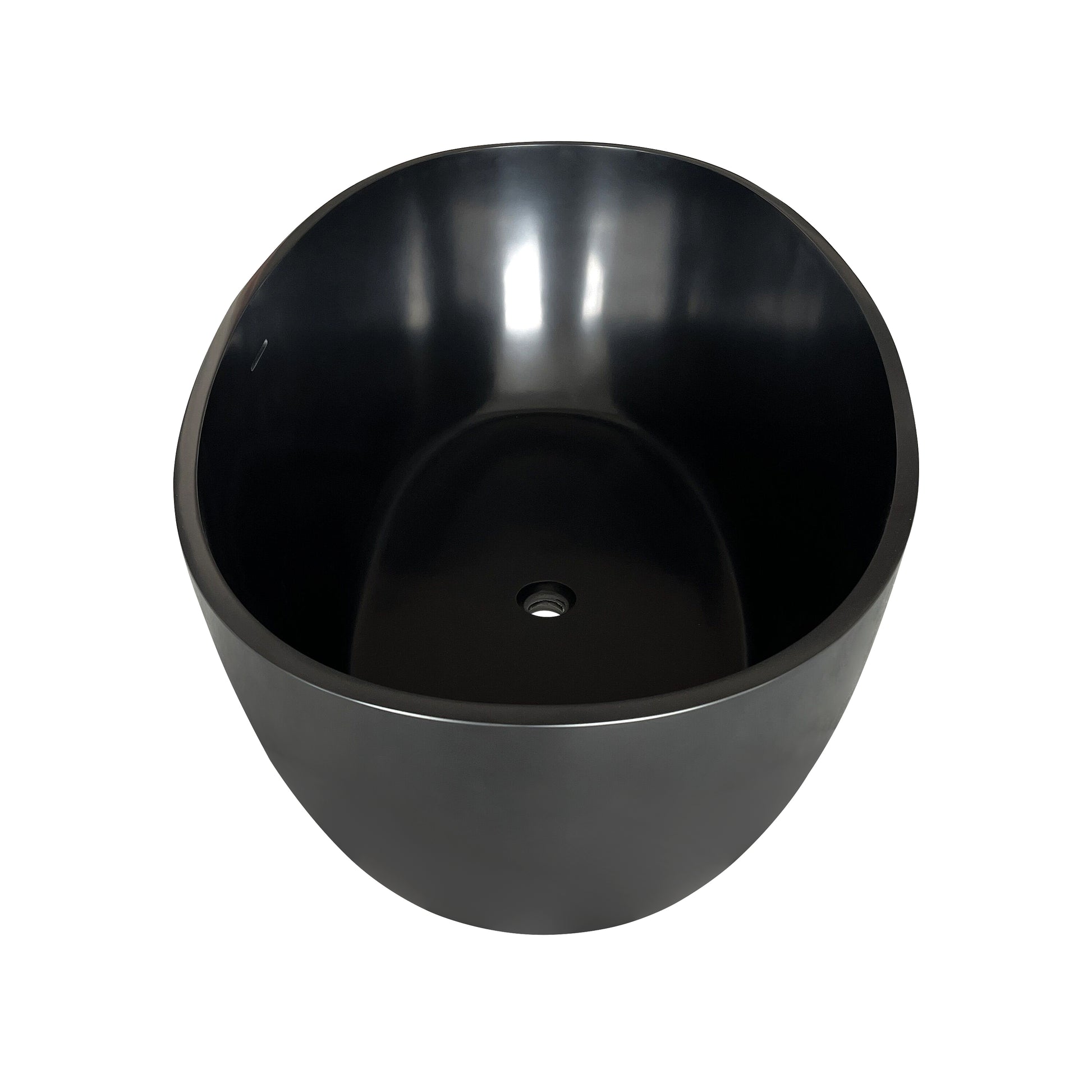 1400Mm Free Standing Artificial Stone Solid Surface Bathtub Matte Black Matte Black Oval Bathroom Freestanding Tubs Matte Less Than 59 In Classic,Luxury,Modern Soaking Center Solid Surface Solid Surface