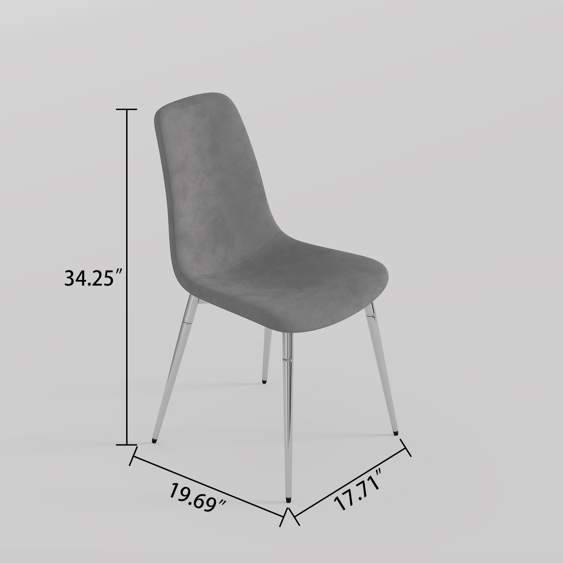 Dining Table Set Of 5, 0.32" Thick Tempered Glass Top Dining Table With Metal Legs And Four Fabric Dining Chairs, Table Size: 51.18" L X 31.50" W X 29.53" H Silver Tempered Glass