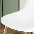 Fabric Dining Chairs Set Of 4, Upholstered Armless Accent Chairs, Classical Appearance And Metal Legs White Fabric Metal