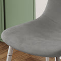 Fabric Dining Chairs Set Of 4, Upholstered Armless Accent Chairs, Classical Appearance And Metal Legs Grey Fabric