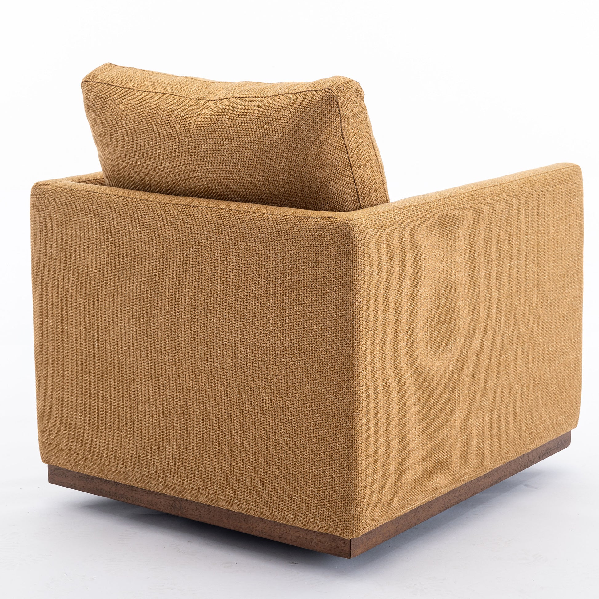 Mid Century Modern Swivel Accent Chair Armchair For Living Room, Bedroom, Guest Room, Office, Mustard Yellow 1 Mustard Yellow Linen