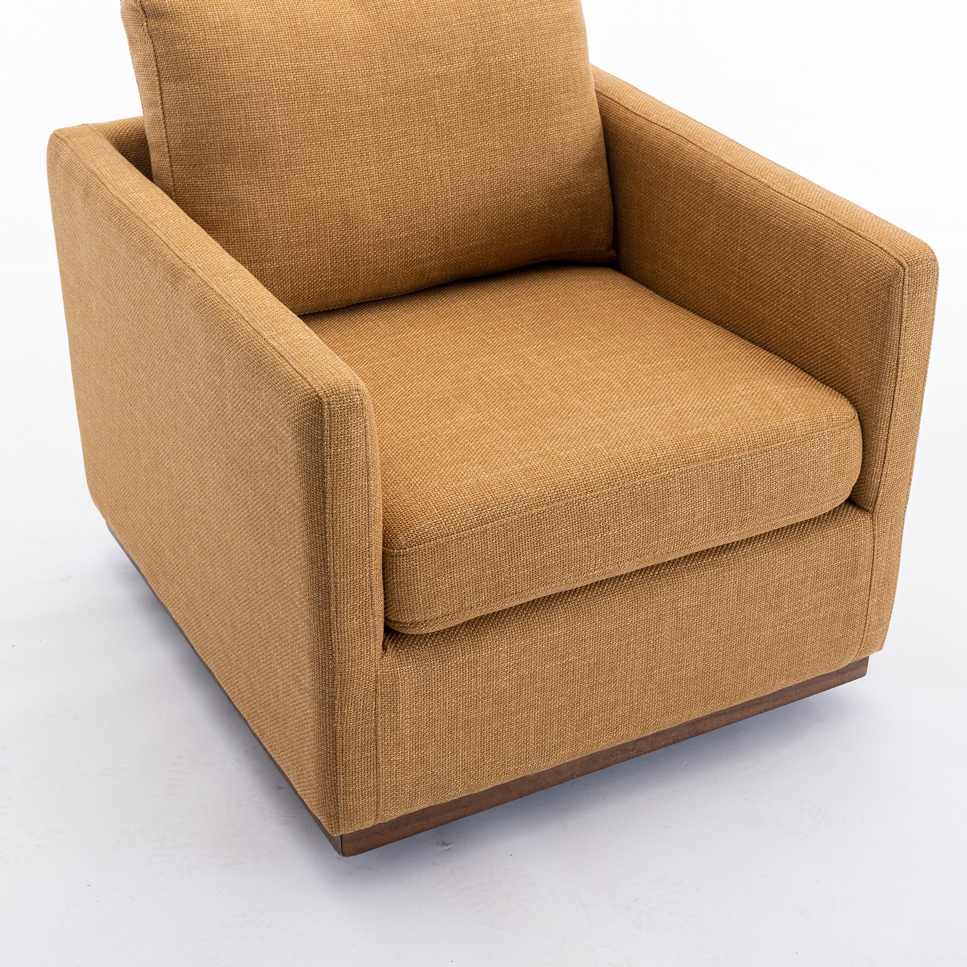 Mid Century Modern Swivel Accent Chair Armchair For Living Room, Bedroom, Guest Room, Office, Mustard Yellow 1 Mustard Yellow Linen