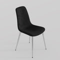 Fabric Dining Chairs Set Of 4, Upholstered Armless Accent Chairs, Classical Appearance And Metal Legs Black Fabric