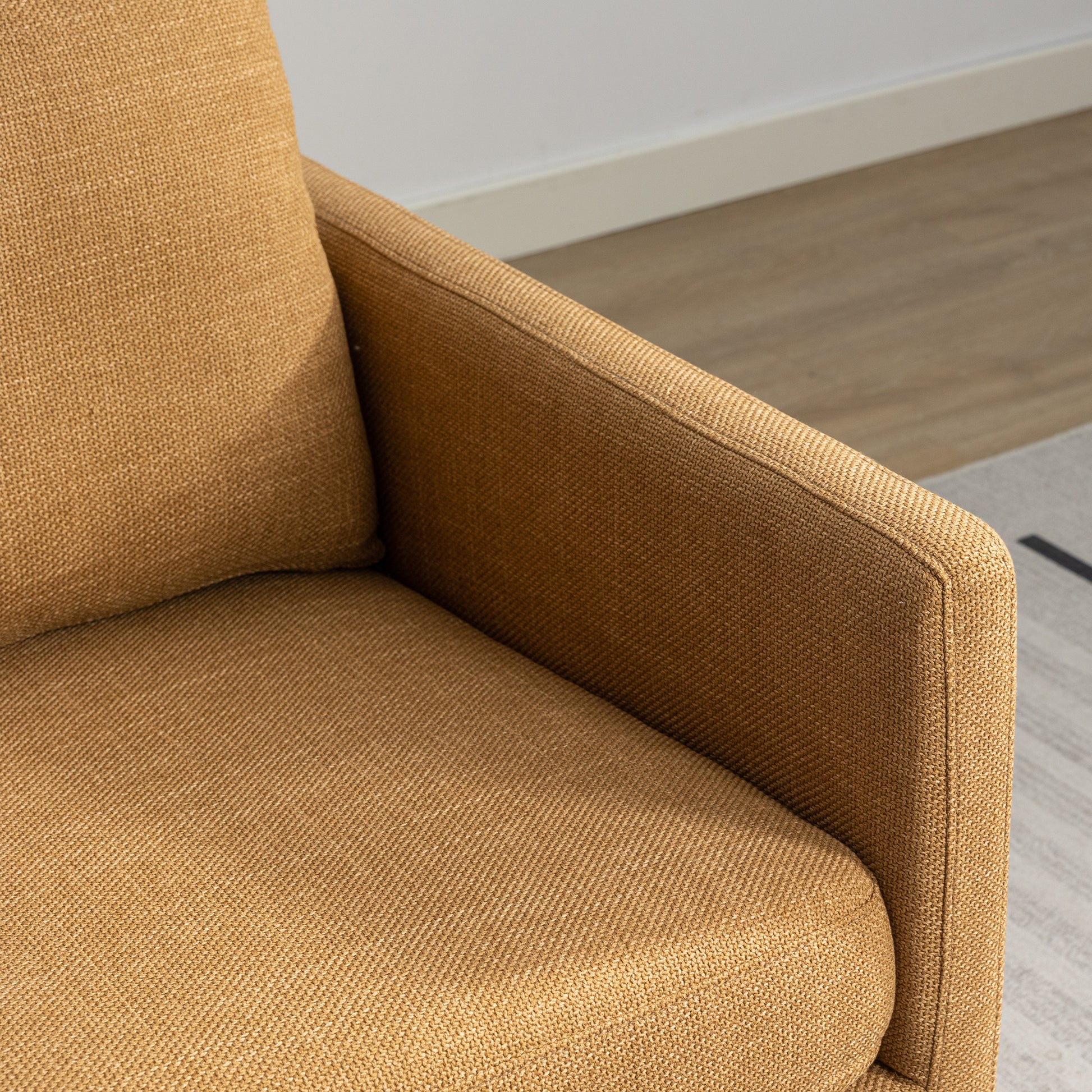 Mid Century Modern Swivel Accent Chair Armchair For Living Room, Bedroom, Guest Room, Office, Mustard Yellow 1 Mustard Yellow Linen