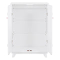 Wooden Wardrobe Cabinet With Hanging Rod, Storage Armoires With Doors ,White White Solid Wood